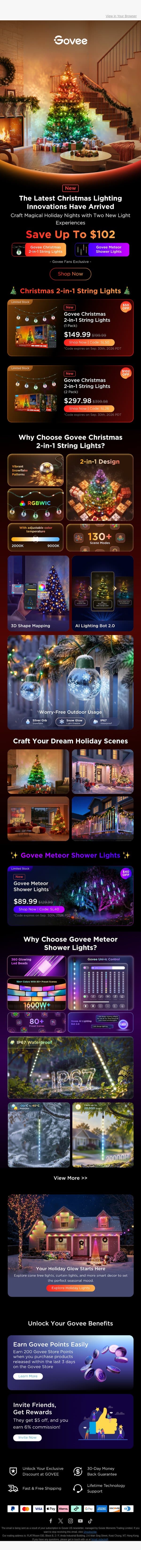🎄New Govee Christmas Lights Are Here email from Govee screenshot