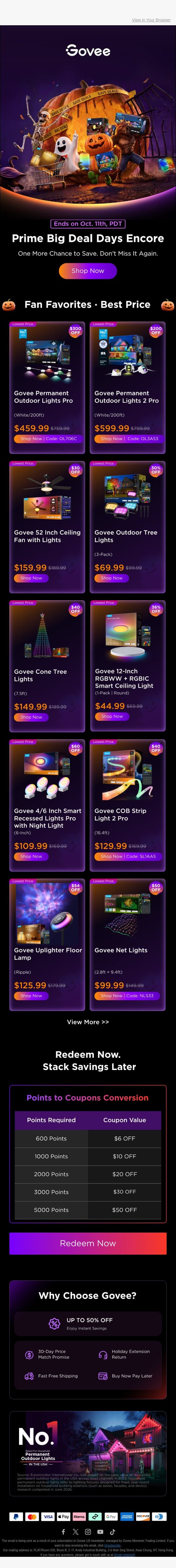 You Missed It. So We Brought It Back. 👻 email from Govee screenshot