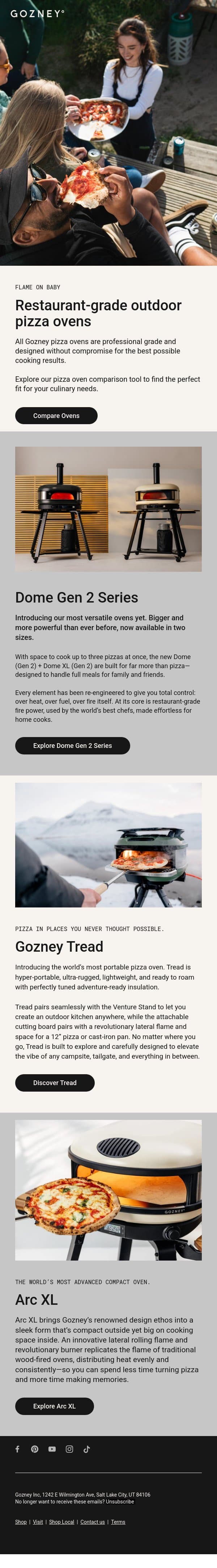 Trusted by chefs and restaurants all over the world. email from Gozney screenshot
