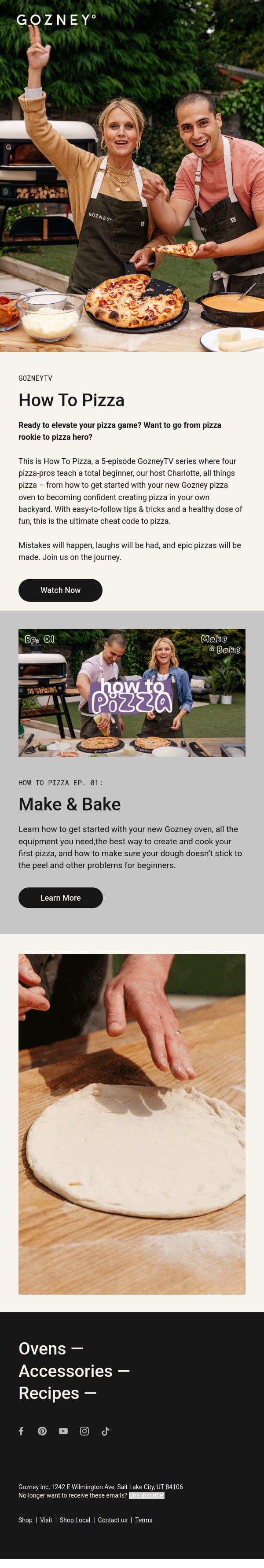 Ready to elevate your pizza game? email from Gozney screenshot