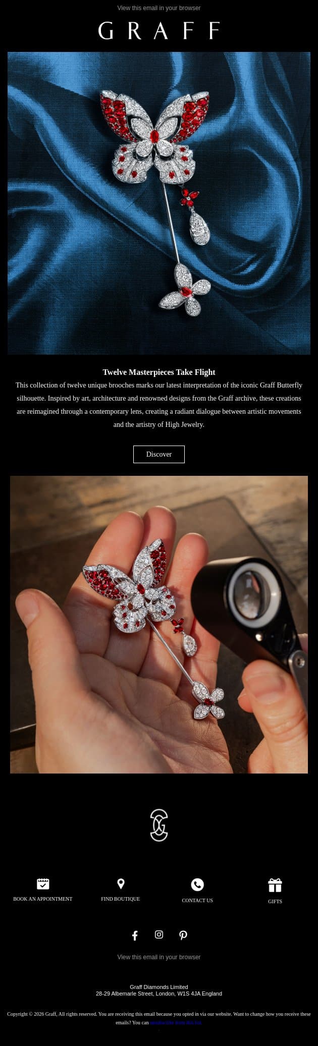 Artistry in Motion email from Graff screenshot