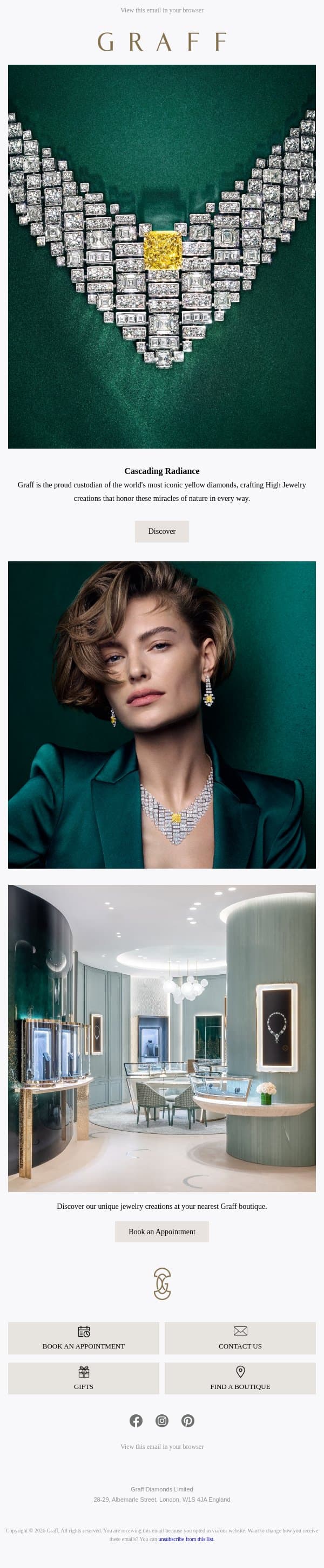 Diamond Perfection email from Graff screenshot