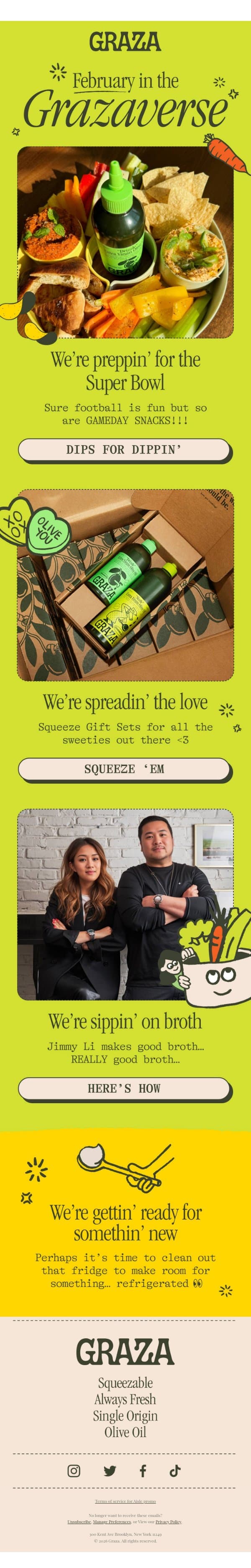 Find love in the GRAZAVERSE email from Graza screenshot