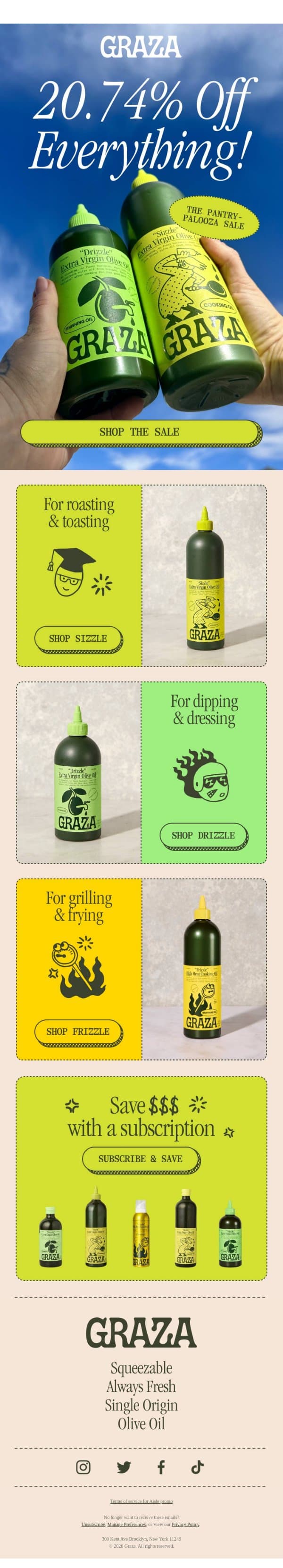 Stock up while it’s 20.74% off email from Graza screenshot
