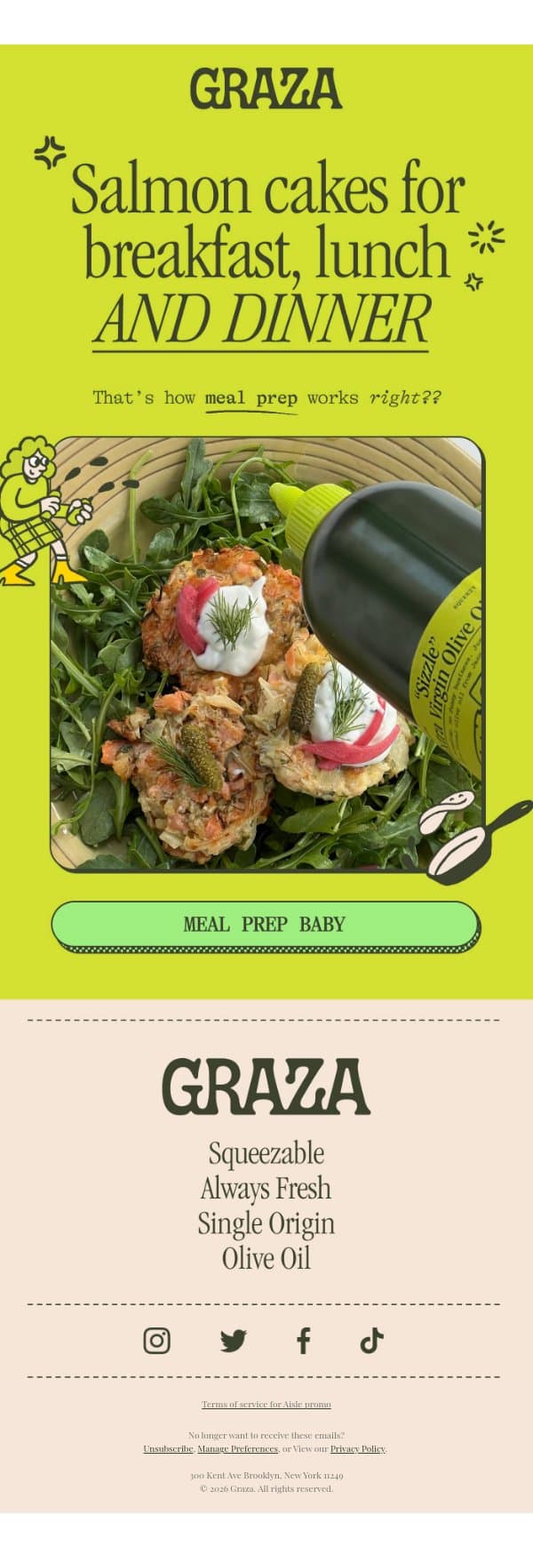 In 2026 we meal prep email from Graza screenshot