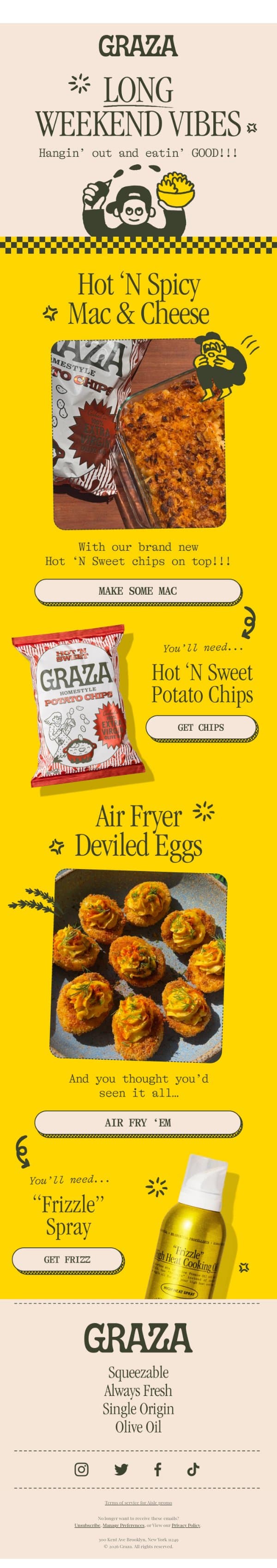 Whatcha bringin’ to the cookout?? email from Graza screenshot