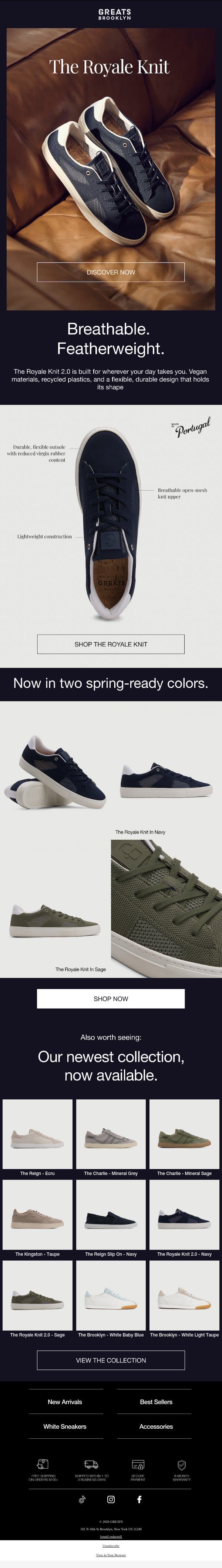 Your Next Go-To: The Royale Knit email from Greats screenshot
