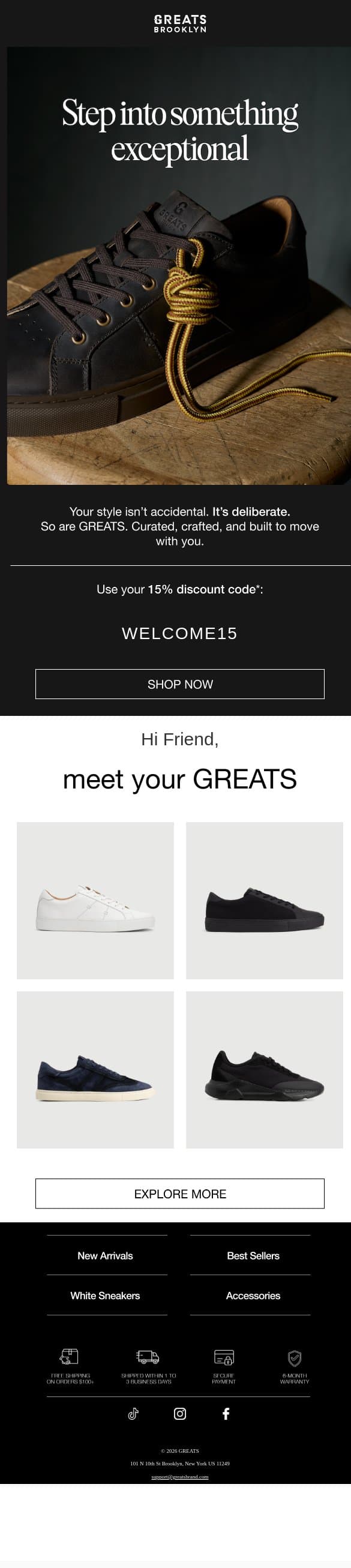 Your 15% Off Is About to Expire. email from Greats screenshot