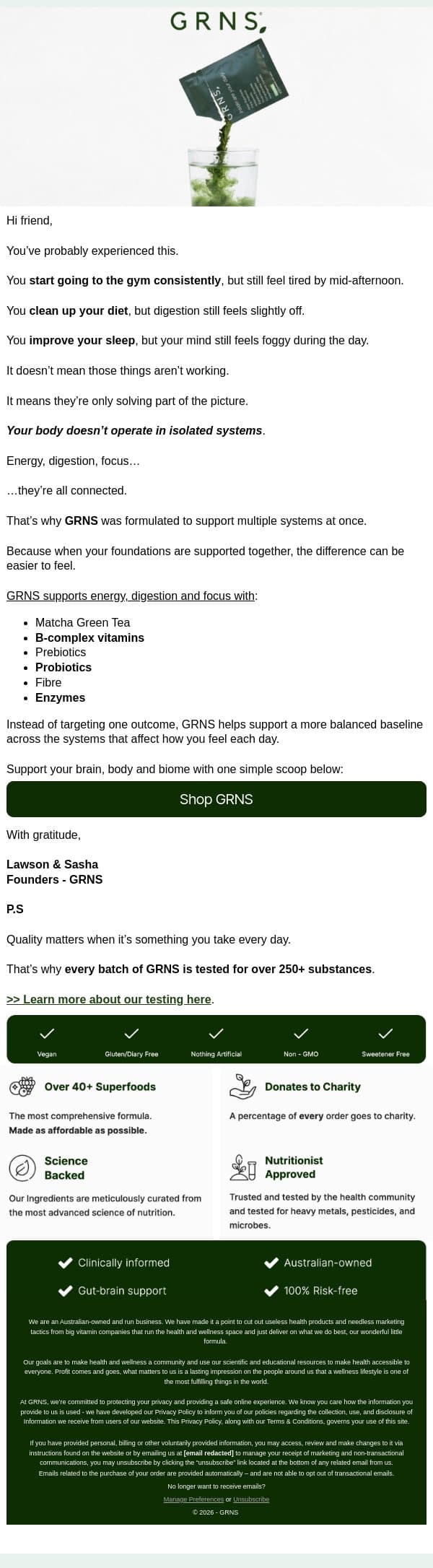 Why fixing one thing never fully works email from GRNS screenshot
