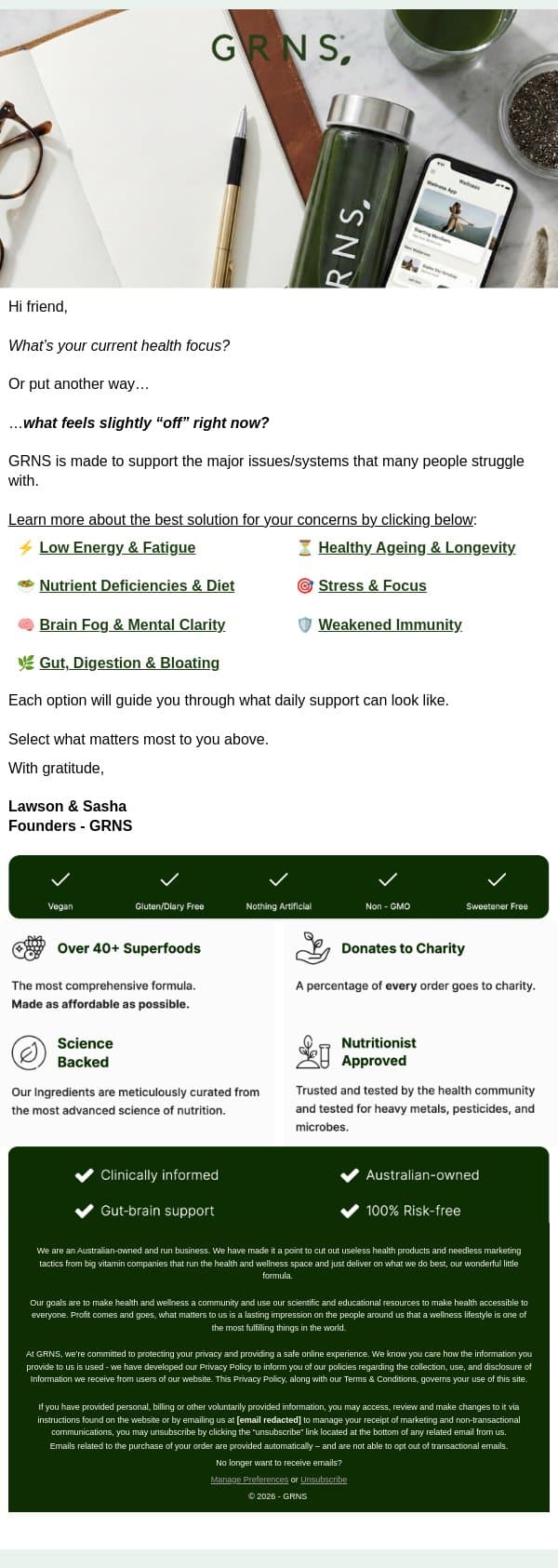 What’re YOU Struggling With? email from GRNS screenshot