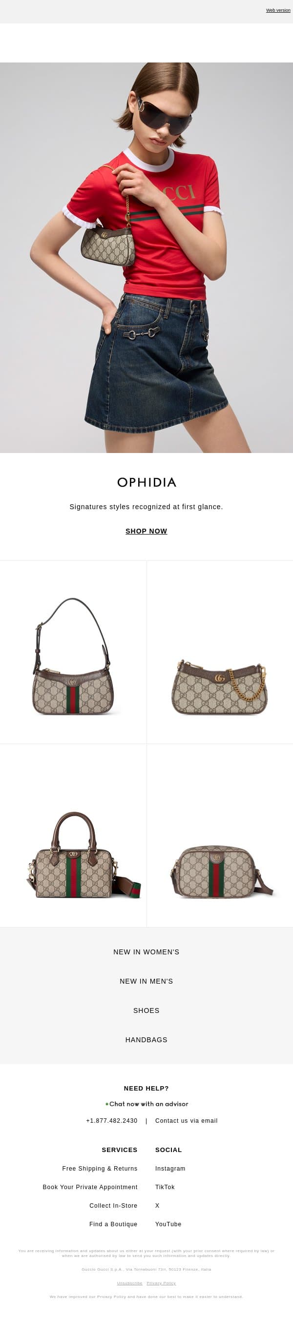 Bags, Bags, Bags email from Gucci screenshot