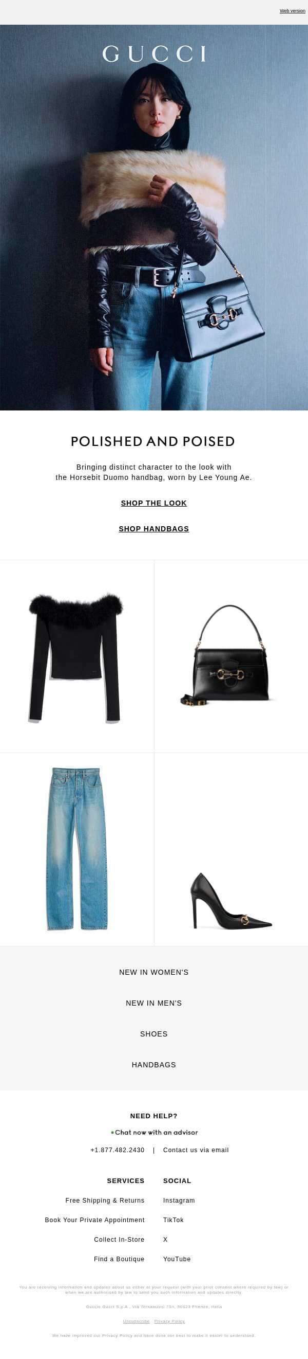 Sophisticated Styling email from Gucci screenshot