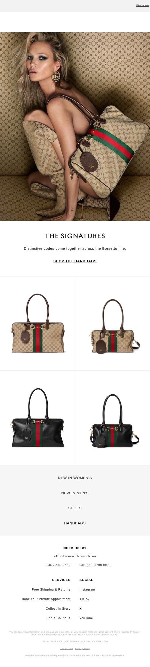Codes of Style email from Gucci screenshot