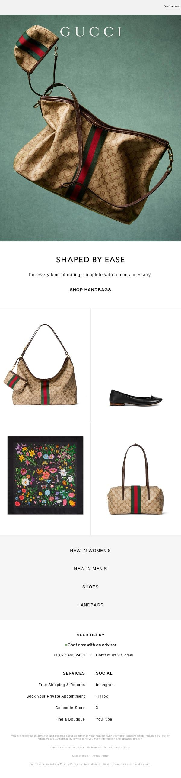 A New Dimension email from Gucci screenshot