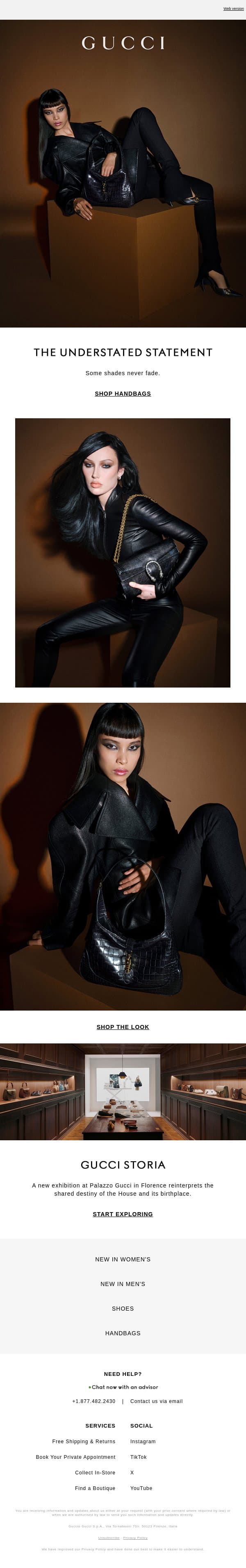 Forever Sleek email from Gucci screenshot