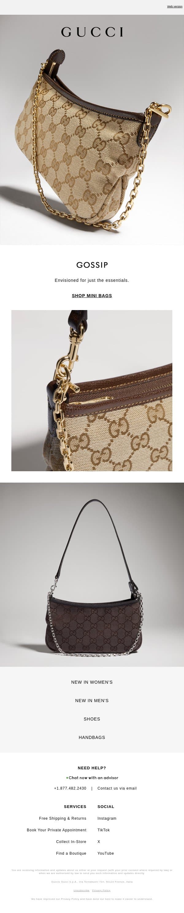 A New Mini: The Gossip email from Gucci screenshot