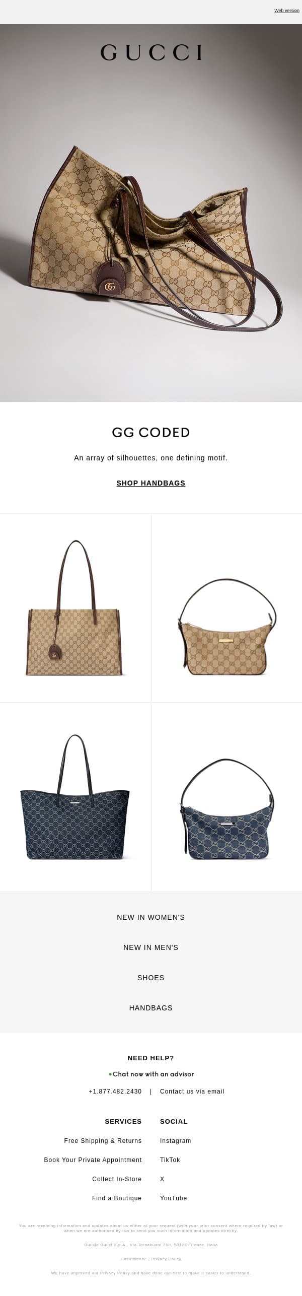 Signed with the GG email from Gucci screenshot