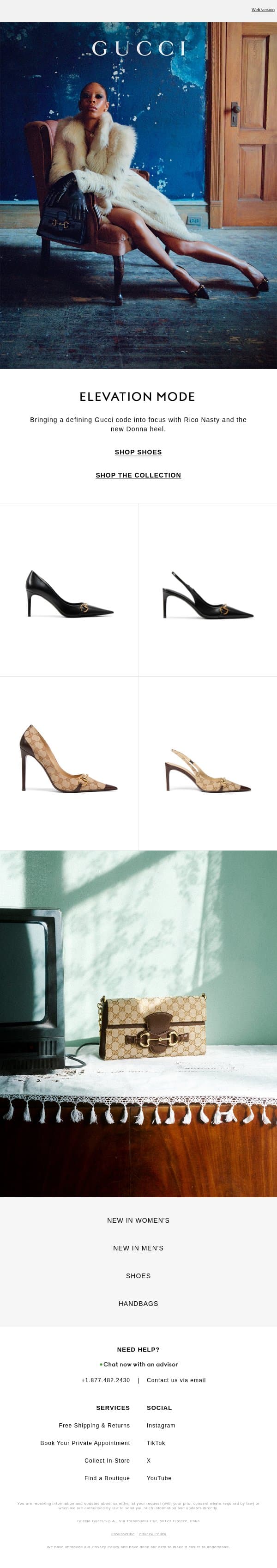 Sharp Perspective: The Donna Heel email from Gucci screenshot
