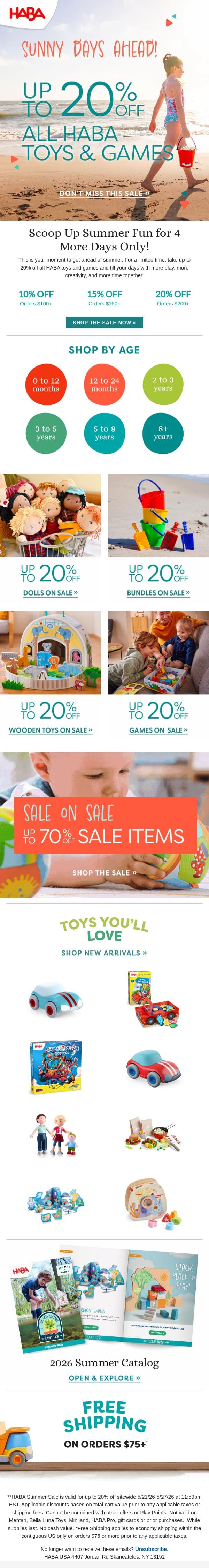 Summer Sale Is On - Don’t Miss This 😎 email from HABA screenshot