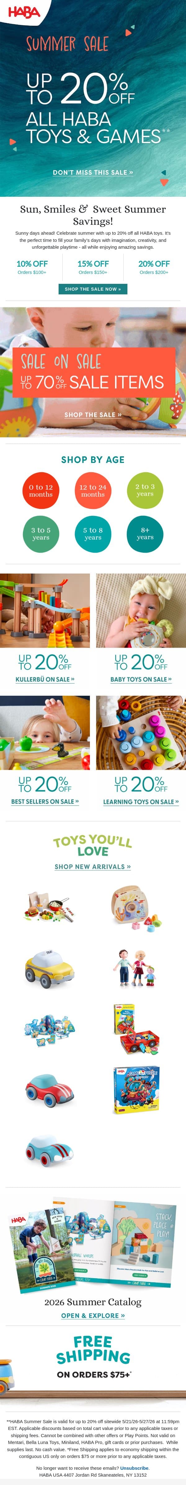 The Summer Sale Parents Wait For ☀️ email from HABA screenshot
