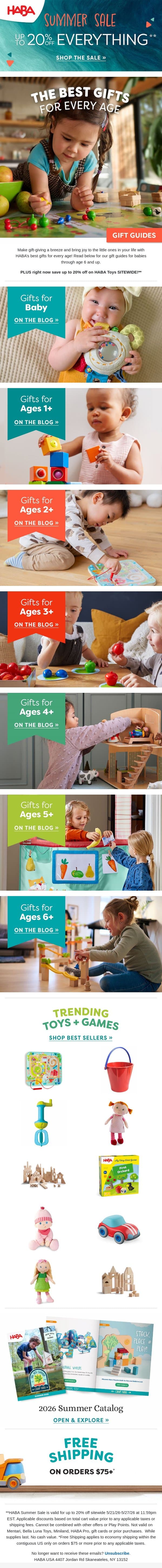 🎁 Do You Know the Right Toy for Every Age & Stage? email from HABA screenshot