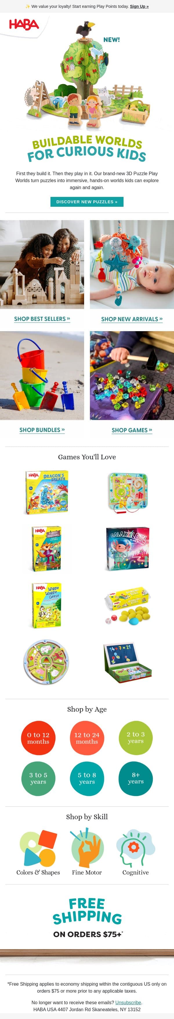 Just Dropped: A Whole New Way to Puzzle 🧩 email from HABA screenshot