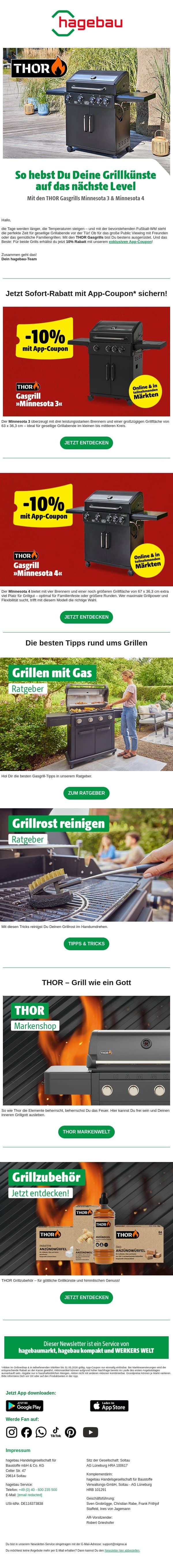 🔥🥩 Wie gut sind Deine Grillkünste? 🔥🥩 email from Hagebau screenshot