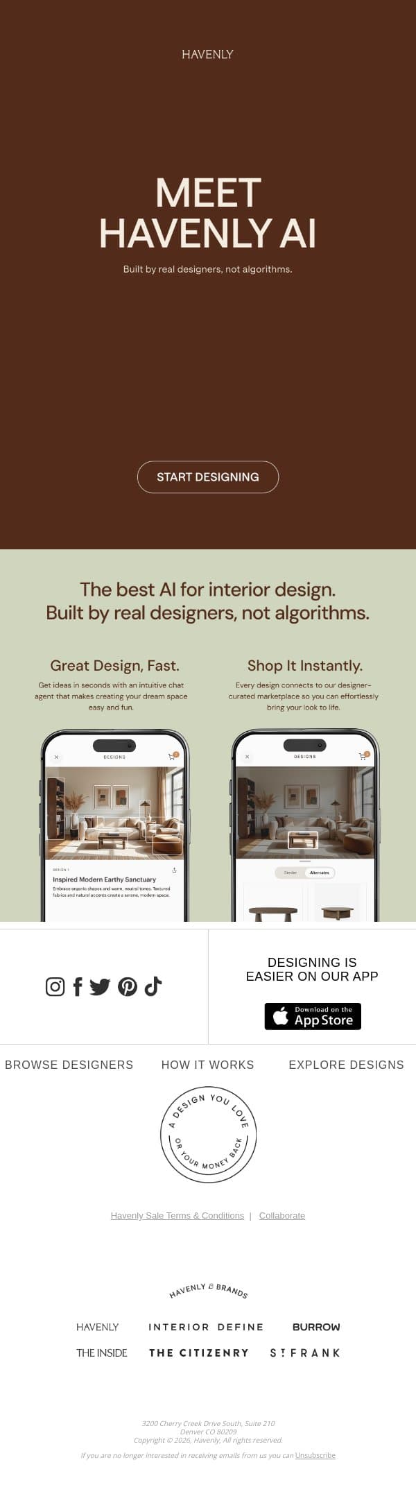 Have you tried Havenly's AI yet? email from Havenly screenshot