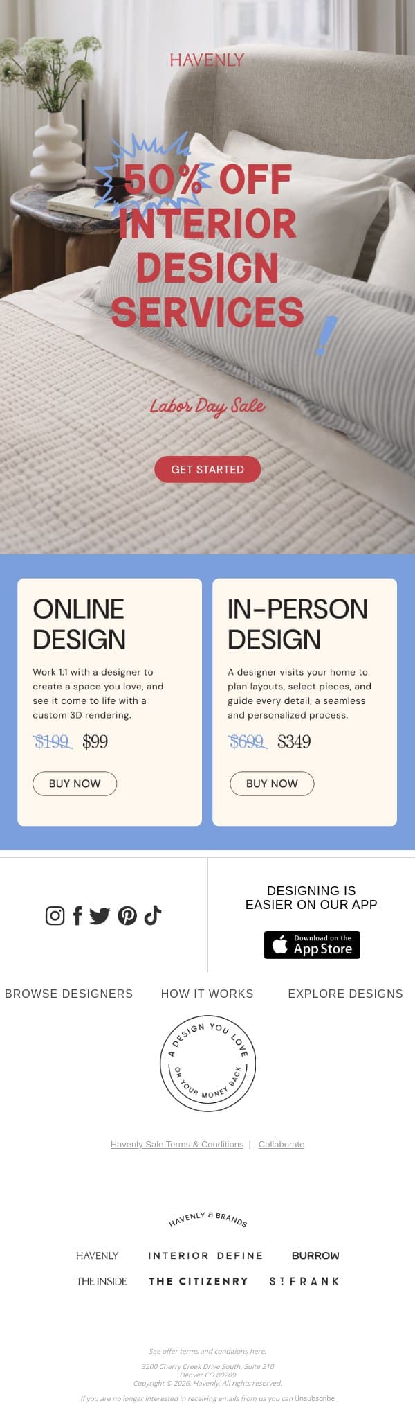 Your dream room is on the clock. email from Havenly screenshot