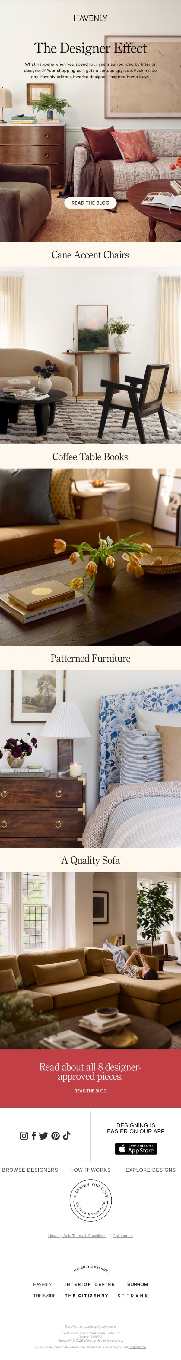 8 items that changed my design style email from Havenly screenshot
