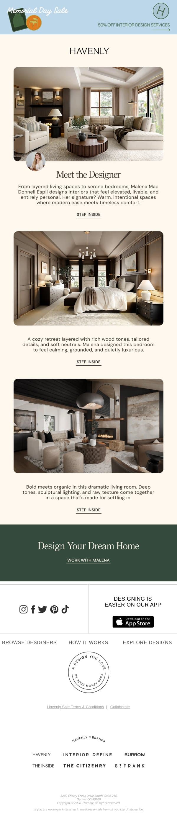 This is what good design looks like email from Havenly screenshot