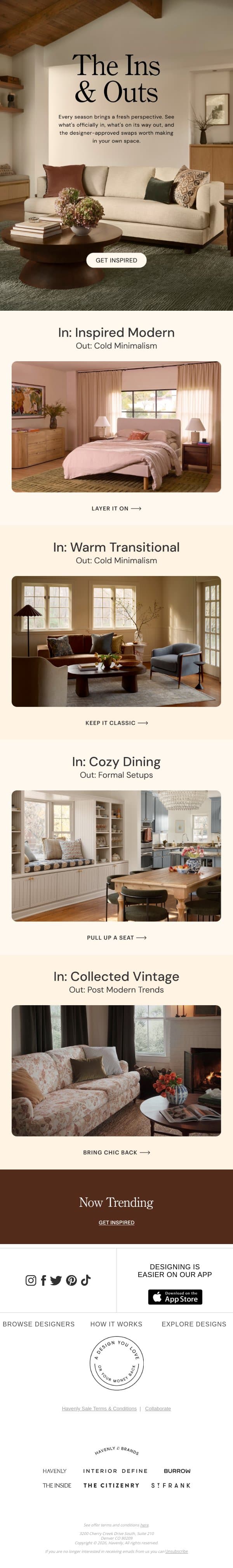 In & Out: Trends Worth Knowing email from Havenly screenshot