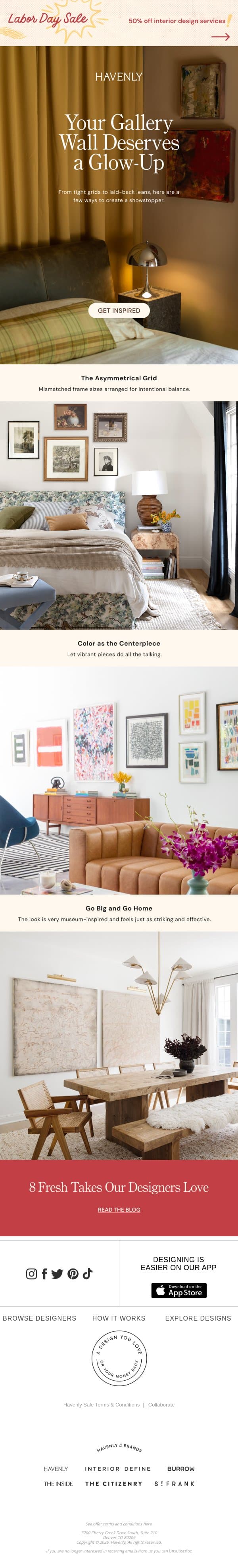 Your gallery wall deserves a glow-up email from Havenly screenshot