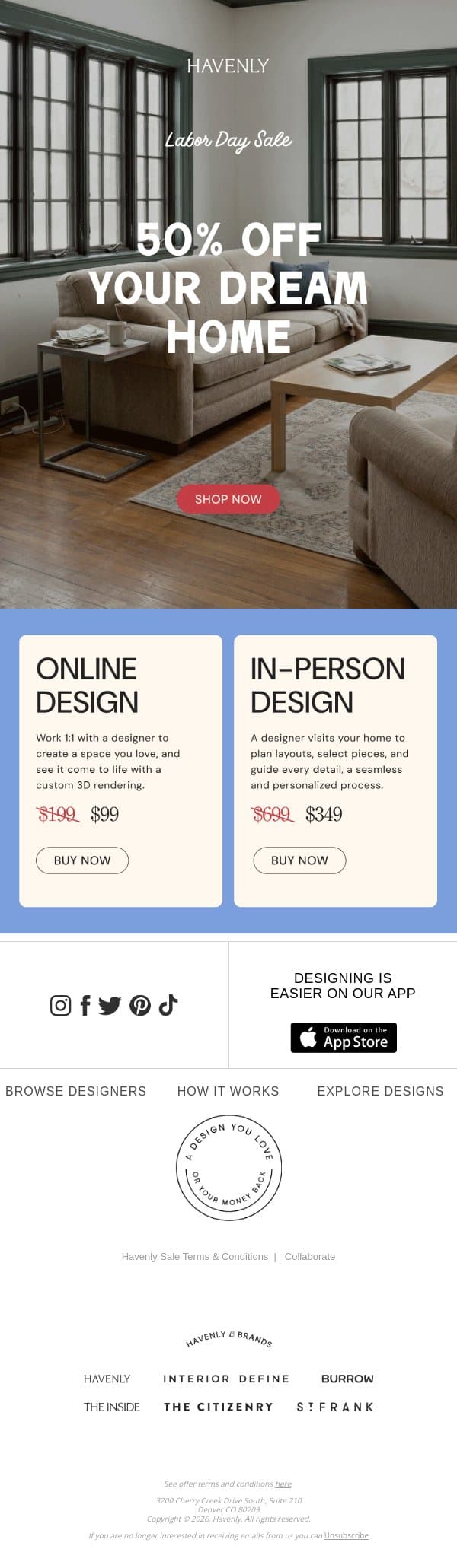 See this room's total transformation email from Havenly screenshot
