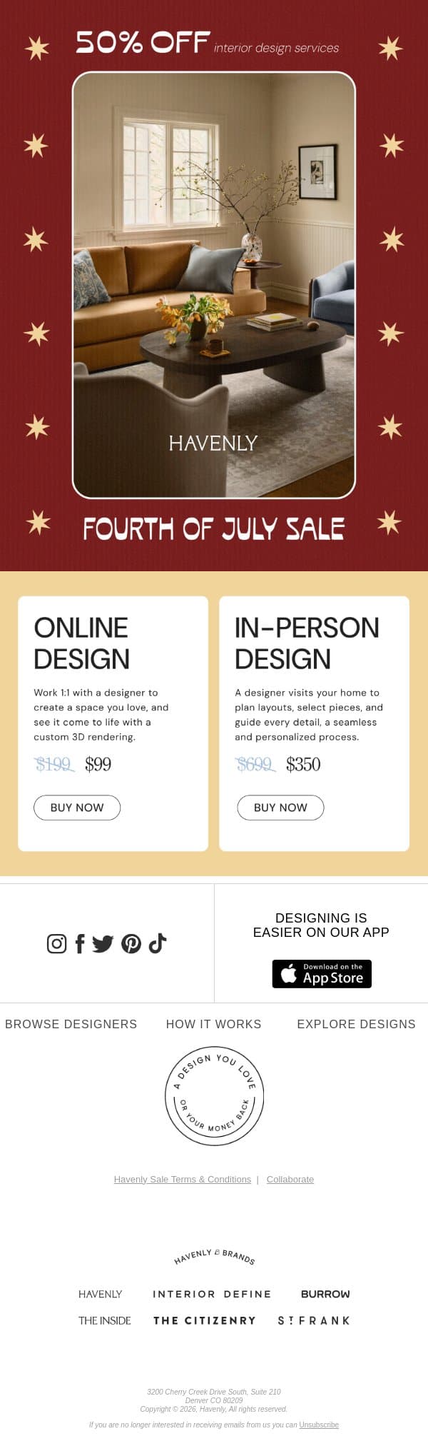 A Havenly designer for only $99 email from Havenly screenshot