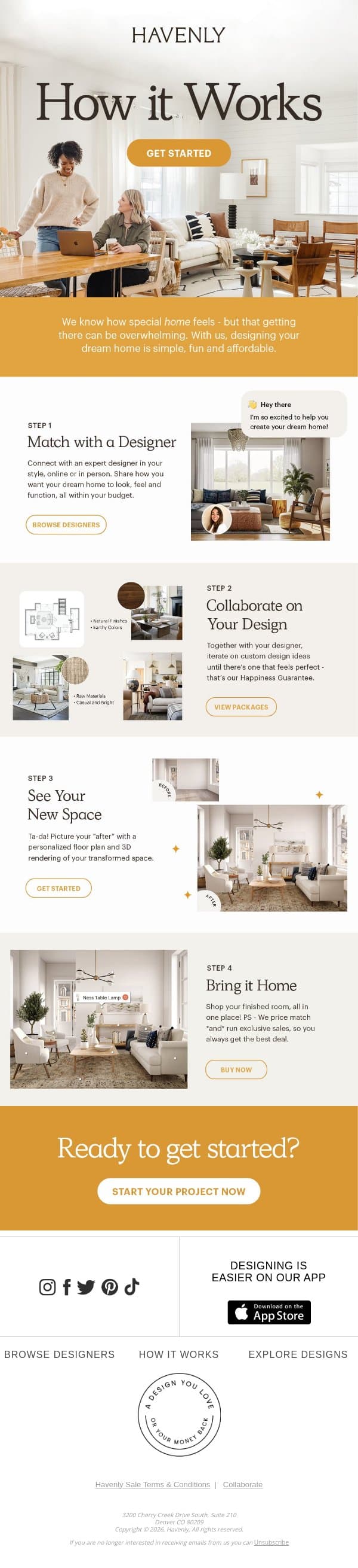 Your dream home is waiting email from Havenly screenshot
