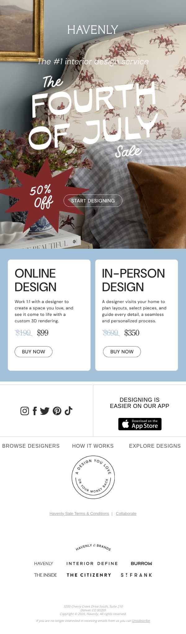 Your dream room for $99. Yes, really email from Havenly screenshot