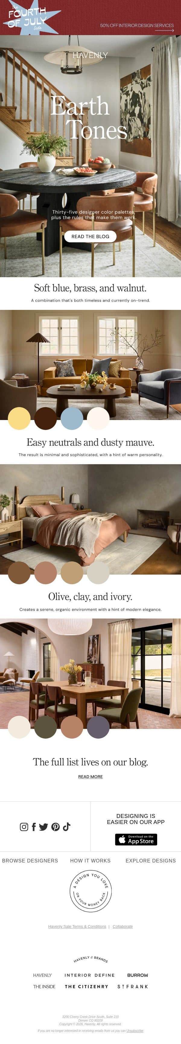 35 color palettes we suggest stealing email from Havenly screenshot