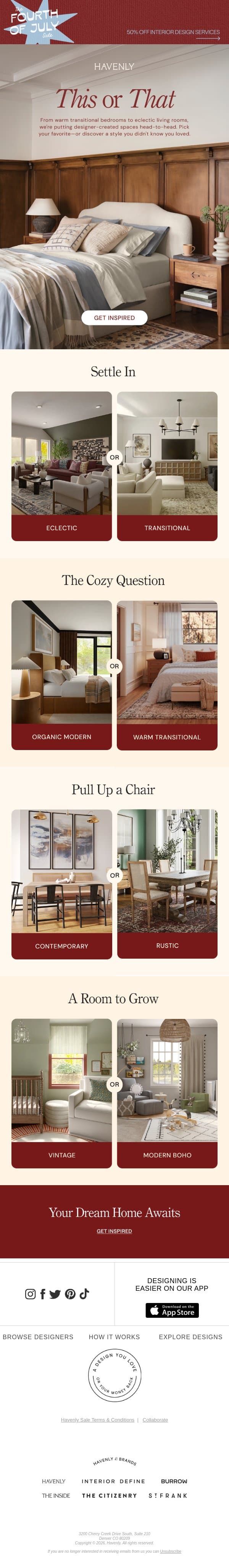 This or that? email from Havenly screenshot