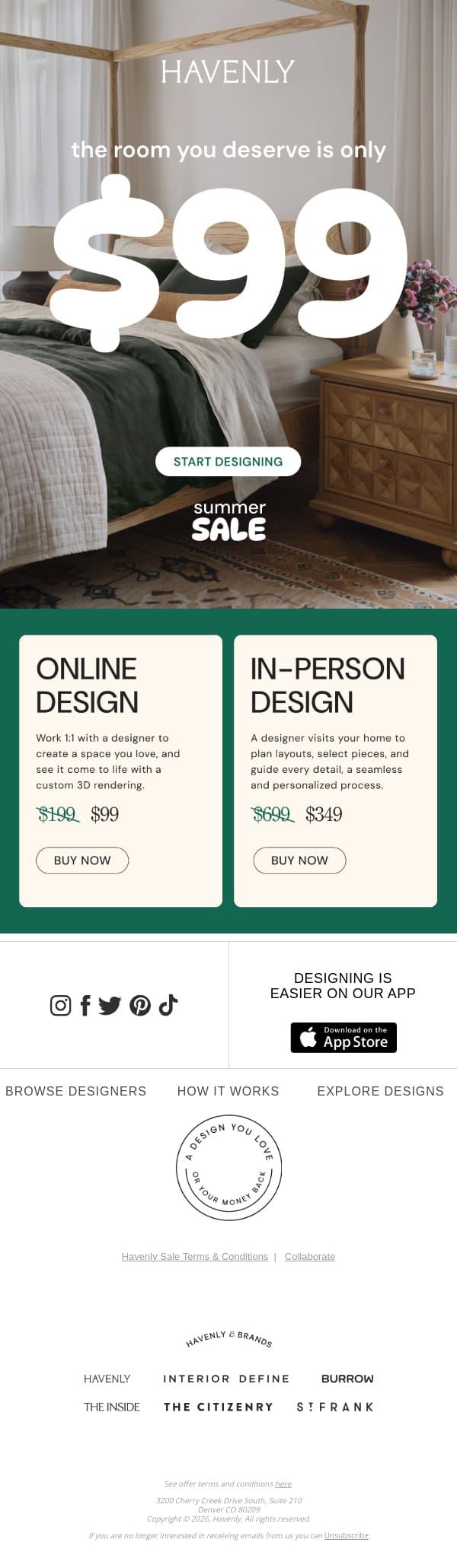 Still dreaming about that room? email from Havenly screenshot