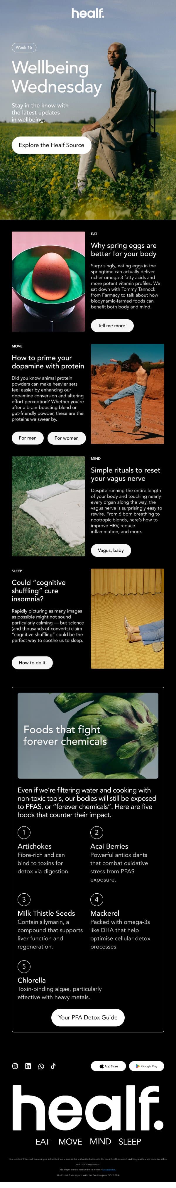 Wellbeing Wednesday email from Healf screenshot