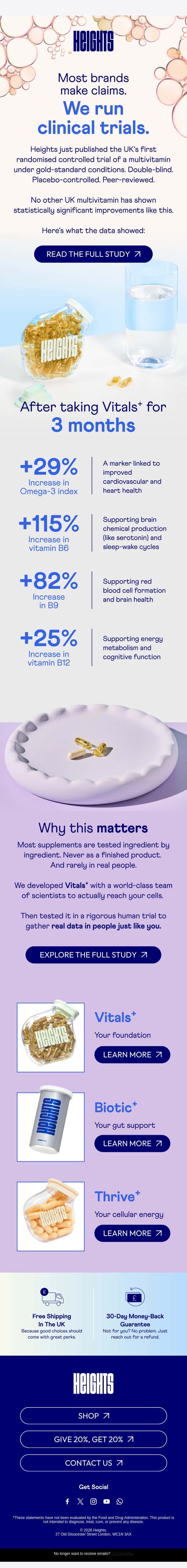 We ran the UK's first clinical multivitamin trial. email from Heights screenshot