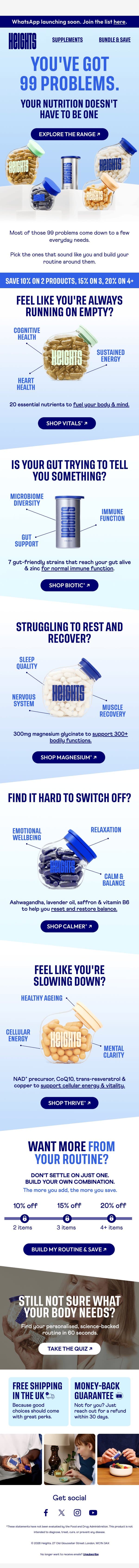 99 problems. Your nutrition doesn’t have to be one 👀 email from Heights screenshot