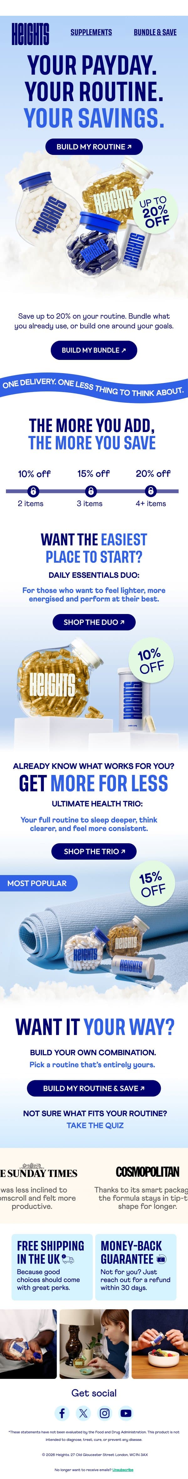 Payday's here. Bundle & save up to 20%. email from Heights screenshot