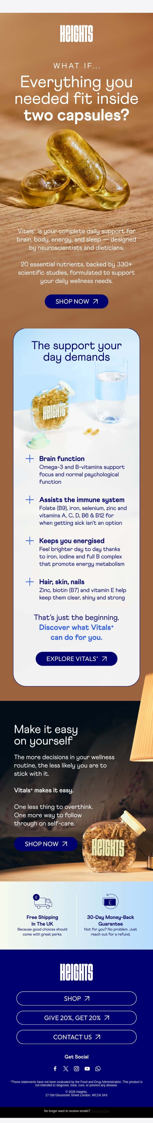 Supplement overkill? It’s just 2 capsules now email from Heights screenshot