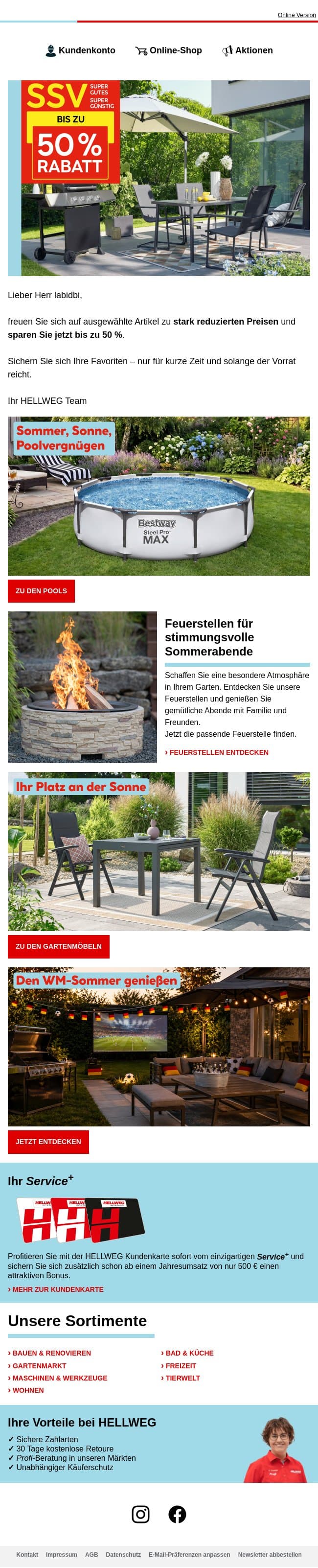 Jetzt im SSV: Super Gutes, Super Günstig email from Hellweg screenshot