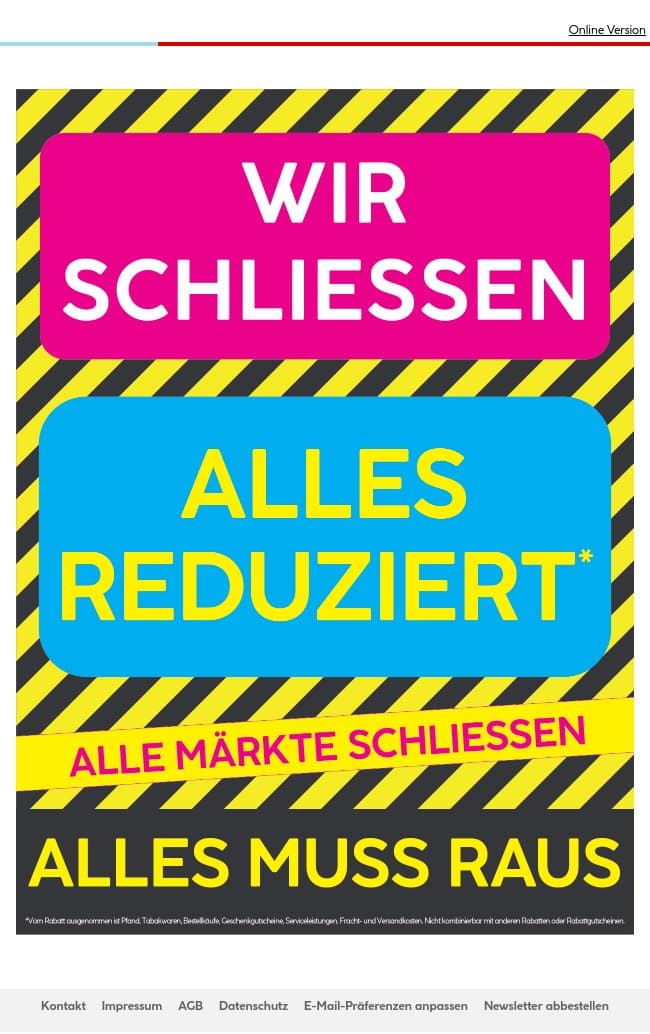 ALLES REDUZIERT email from Hellweg screenshot