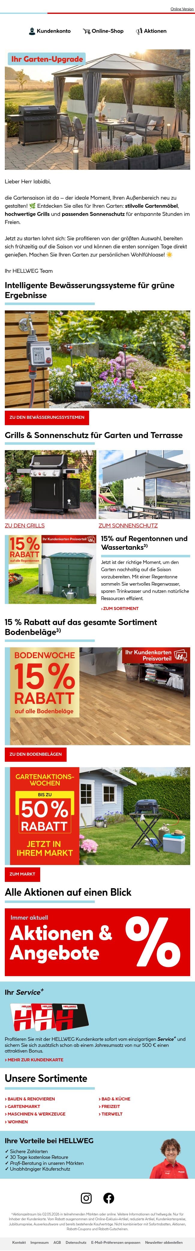 Ihr Garten, perfekt vorbereitet 🌿 email from Hellweg screenshot