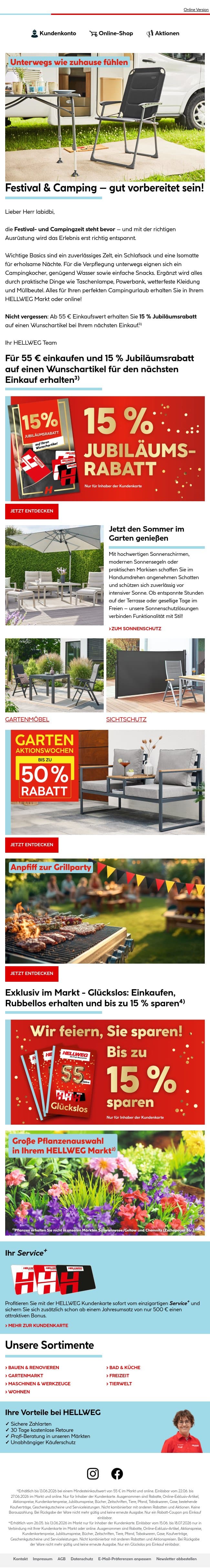 Sind Sie bereit für die Festival-Saison? 🎪 email from Hellweg screenshot