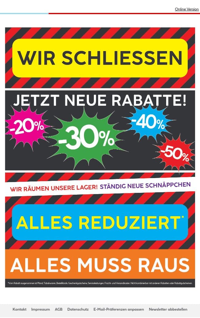 Jetzt neue Rabatte! email from Hellweg screenshot